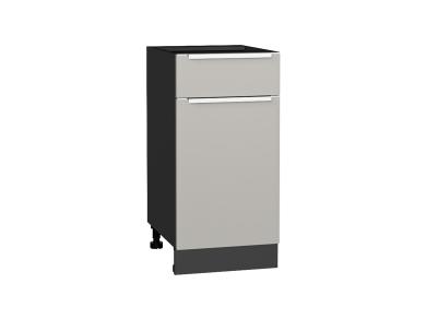 Шкаф нижний с 1 ящиком Фьюжн 400 Silky Light Grey / Graphite