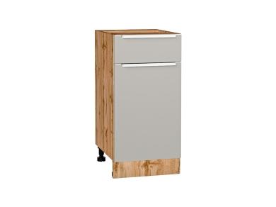 Шкаф нижний с 1 ящиком Фьюжн 400 Silky Light Grey / Дуб Вотан