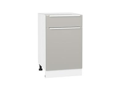 Шкаф нижний с 1 ящиком Фьюжн 500 Silky Light Grey / Белый