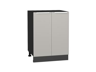 Шкаф нижний Фьюжн 600 Silky Light Grey / Graphite