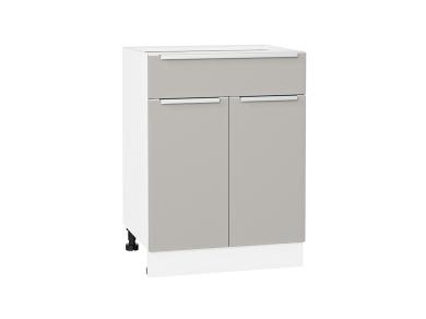 Шкаф нижний с 1 ящиком Фьюжн 601М Silky Light Grey / Белый