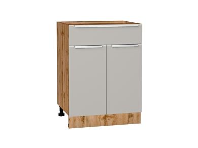 Шкаф нижний с 1 ящиком Фьюжн 601М Silky Light Grey / Дуб Вотан