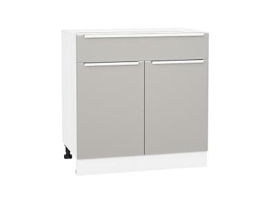 Шкаф нижний с 1 ящиком Фьюжн 800 Silky Light Grey / Белый