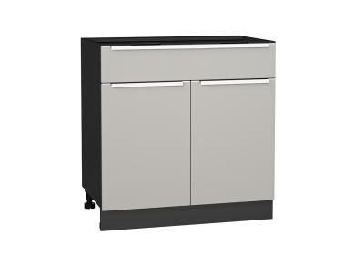 Шкаф нижний с 1 ящиком Фьюжн 800 Silky Light Grey / Graphite