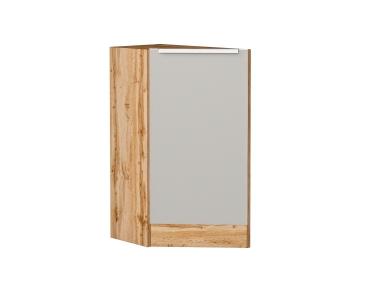Шкаф нижний торцевой Фьюжн 300 (прав.) Silky Light Grey / Дуб Вотан
