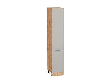 Шкаф пенал Фьюжн 400 (для верхних шкафов 720) Silky Light Grey / Дуб Вотан