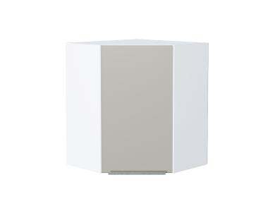Шкаф верхний угловой Фьюжн 590 Silky Light Grey / Белый
