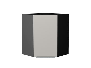 Шкаф верхний угловой Фьюжн 590 Silky Light Grey / Graphite