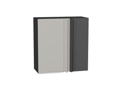 Шкаф верхний прямой угловой Фьюжн 700 Silky Light Grey / Graphite