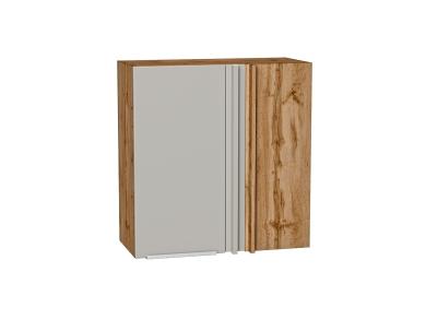 Шкаф верхний прямой угловой Фьюжн 700 Silky Light Grey / Дуб Вотан