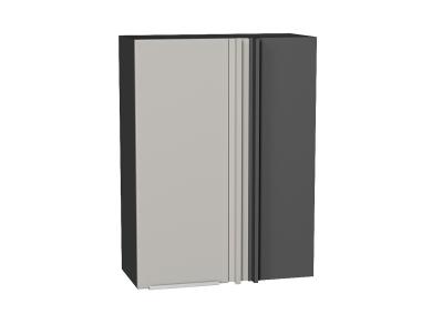 Шкаф верхний прямой угловой Фьюжн 700Н Silky Light Grey / Graphite