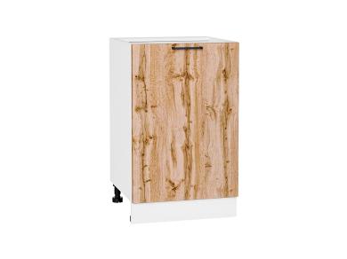 Шкаф нижний Флэт 500 Wotan Oak 2S / Белый