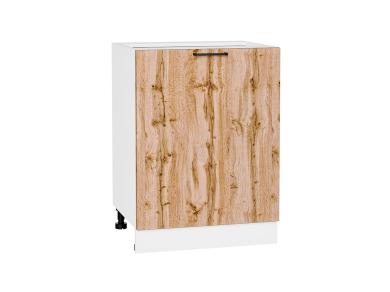 Шкаф нижний Флэт 600М Wotan Oak 2S / Белый