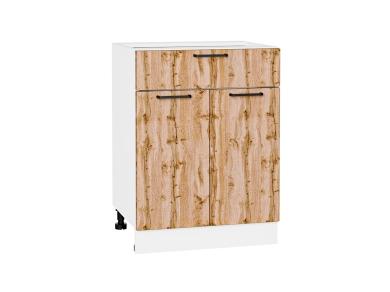 Шкаф нижний с 1 ящиком Флэт 601М Wotan Oak 2S / Белый