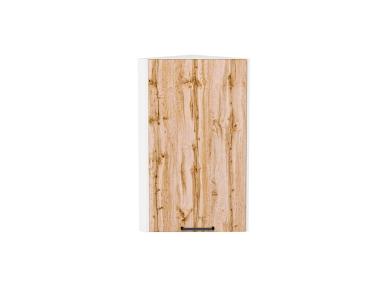 Шкаф верхний торцевой Флэт 300 Wotan Oak 2S / Белый