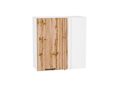 Шкаф верхний прямой угловой Флэт 700 Wotan Oak 2S / Белый