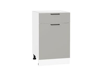 Шкаф нижний с 1 ящиком Флэт 500 Light Grey In 2S / Белый