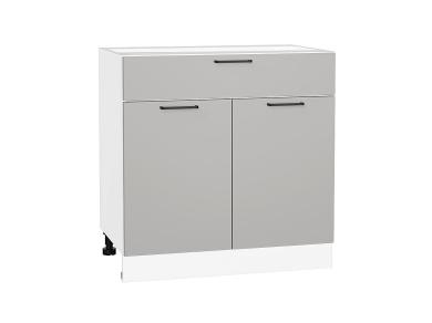 Шкаф нижний с 1 ящиком Флэт 800 Light Grey In 2S / Белый