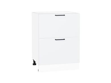 Шкаф нижний с 2-мя ящиками Флэт 600 White In 2S / Белый