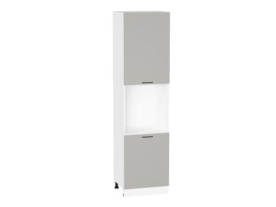 Шкаф пенал под бытовую технику Флэт 600Н (для верхних шкафов 920) Light Grey In 2S / Белый