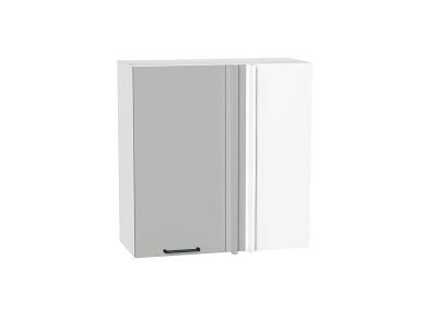 Шкаф верхний прямой угловой Флэт 700 Light Grey In 2S / Белый