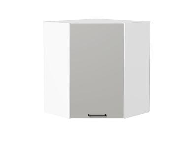 Шкаф верхний угловой Флэт 590 Light Grey In 2S / Белый