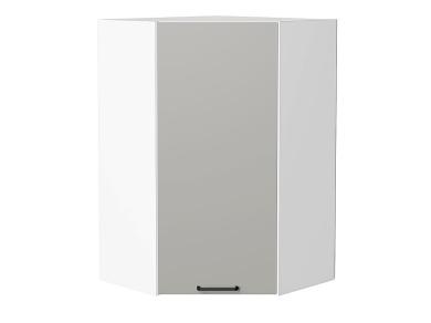 Шкаф верхний угловой Флэт 590Н Light Grey In 2S / Белый