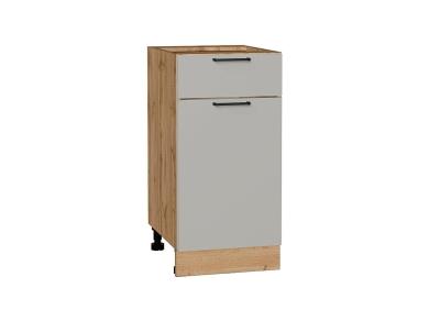 Шкаф нижний с 1 ящиком Флэт 400 Light Grey In 2S / Дуб вотан