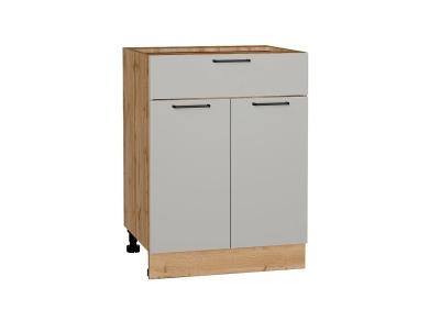 Шкаф нижний с 1 ящиком Флэт 601М Light Grey In 2S / Дуб вотан