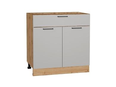 Шкаф нижний с 1 ящиком Флэт 800 Light Grey In 2S / Дуб вотан