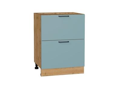 Шкаф нижний с 2-мя ящиками Флэт 600 Grey-green In 2S / Дуб вотан