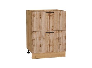 Шкаф нижний с 2-мя ящиками Флэт 600 Wotan Oak 2S / Дуб вотан