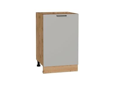 Шкаф нижний Флэт 500 Light Grey In 2S / Дуб вотан