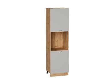 Шкаф пенал под бытовую технику Флэт 600 (для верхних шкафов 720) Light Grey In 2S / Дуб вотан