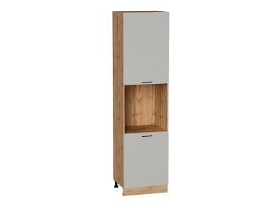 Шкаф пенал под бытовую технику Флэт 600Н (для верхних шкафов 920) Light Grey In 2S / Дуб вотан