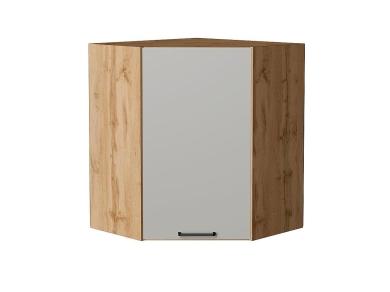 Шкаф верхний угловой Флэт 590 Light Grey In 2S / Дуб вотан
