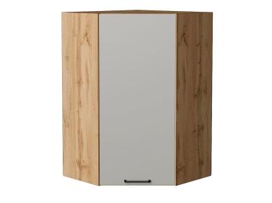 Шкаф верхний угловой Флэт 590Н Light Grey In 2S / Дуб вотан