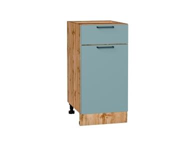 Шкаф нижний с 1 ящиком Флэт 400 Grey-green In 2S / Дуб Вотан