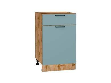 Шкаф нижний с 1 ящиком Флэт 500 Grey-green In 2S / Дуб Вотан