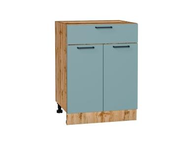 Шкаф нижний с 1 ящиком Флэт 601М Grey-green In 2S / Дуб Вотан