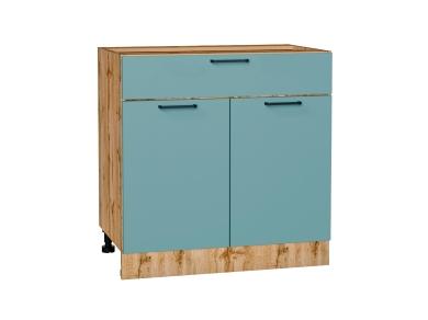 Шкаф нижний с 1 ящиком Флэт 800 Grey-green In 2S / Дуб Вотан