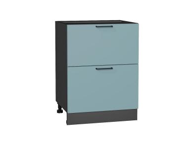 Шкаф нижний с 2-мя ящиками Флэт 600 Grey-green In 2S / Graphite