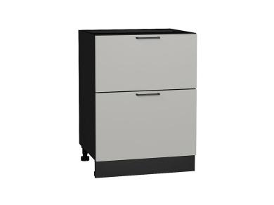 Шкаф нижний с 2-мя ящиками Флэт 600 Light Grey In 2S / Graphite