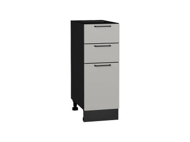 Шкаф нижний с 3-мя ящиками Флэт 300 Light Grey In 2S / Graphite