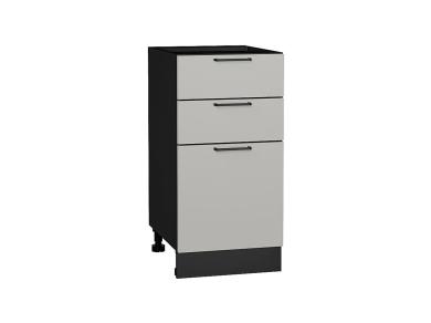 Шкаф нижний с 3-мя ящиками Флэт 400 Light Grey In 2S / Graphite