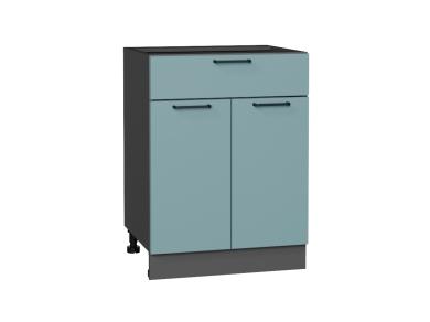 Шкаф нижний с 1 ящиком Флэт 601М Grey-green In 2S / Graphite
