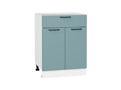 Шкаф нижний с 1 ящиком Флэт 601М Grey-green In 2S / Белый