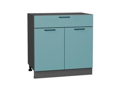 Шкаф нижний с 1 ящиком Флэт 800 Grey-green In 2S / Graphite