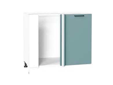 Шкаф нижний угловой Флэт 990М Grey-green In 2S / Белый