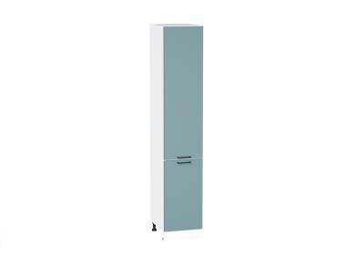 Шкаф пенал Флэт 400 (для верхних шкафов 720) Grey-green In 2S / Белый